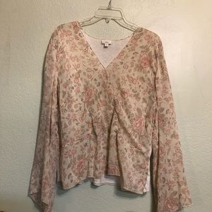J. Jill Floral Print V Neck Top